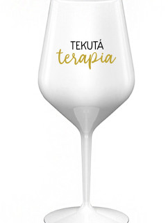 TEKUTÁ TERAPIA - biely nerozbitný pohár na víno 470 ml