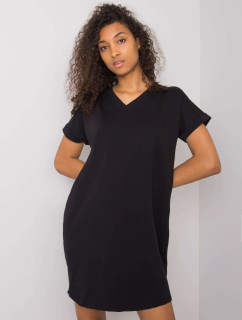 RUE PARIS Čierne bavlnené šaty pre ženy