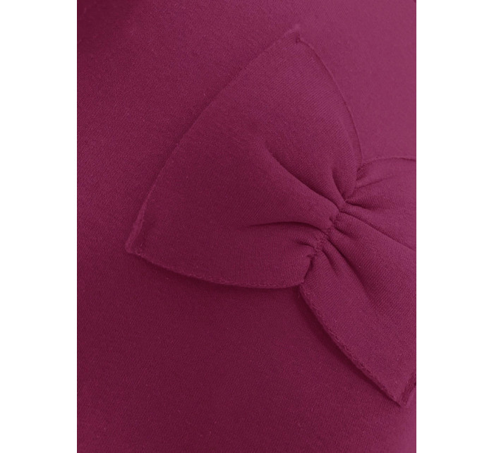 Teplá dámská mikina ve fuchsijové barvě s mašlemi (23999)