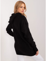Čierny klokaní sveter s kapucňou