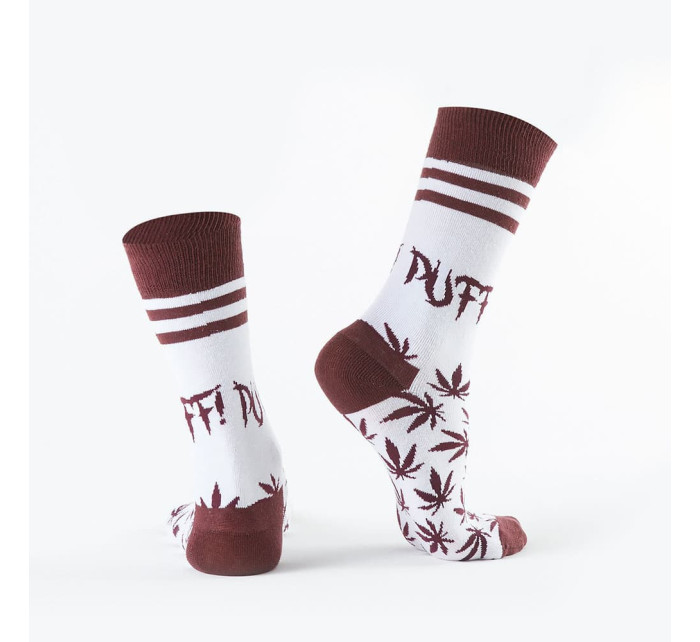 Biele pánske ponožky s listami