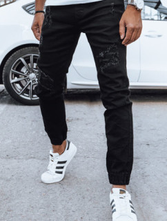 Pánske čierne džínsové tepláky Dstreet UX4041