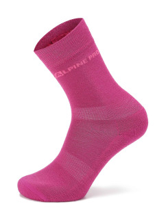 Unisex ponožky z merino vlny ALPINE PRO KLAMO fuchsiová červená