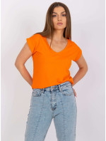Oranžové základné tričko Atlanta RUE PARIS