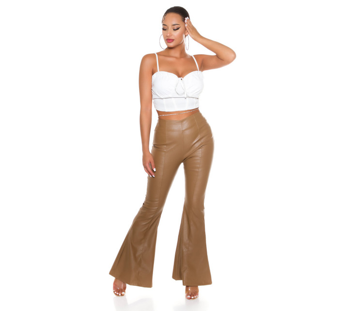 Sexy Faux Leather Flared Pants
