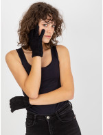 Dámske zimné prstové rukavice - čierne