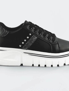 Čierne dámske tenisky sneakers "traktory" (88-25)