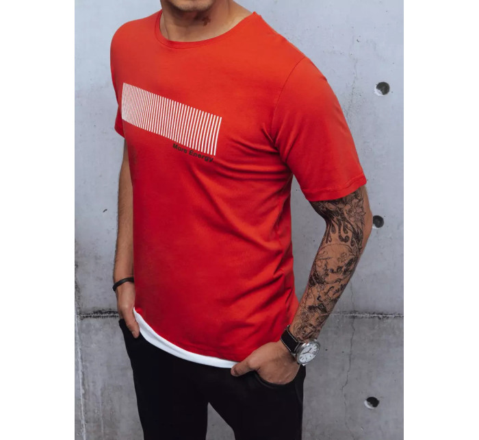Červené pánske tričko Dstreet RX4651z s potlačou