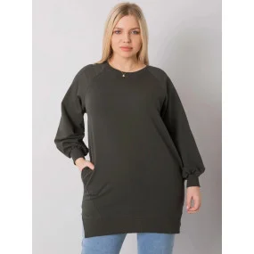 Tmavá khaki mikina plus velikosti Toledo
