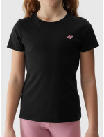 Dievčenské jednofarebné tričko 4F - čierne
