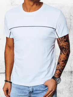 Jednofarebné biele tričko pre mužov Dstreet RX5027