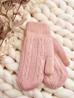 Teplé dámske rukavice na jeden prst, ružové
