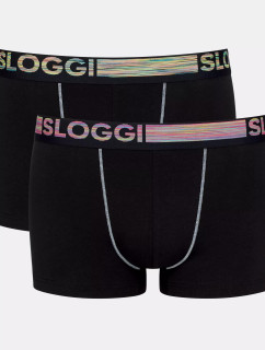 Pánske boxerky GO ABC Natural B Hipster 2P - BLACK - black 0004 - SLOGGI