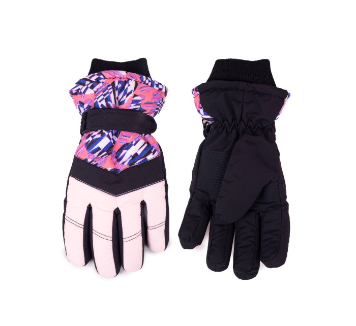 Yoclub Detské zimné lyžiarske rukavice REN-0318G-A150 Multicolour