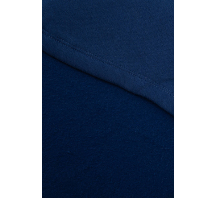 Zateplená mikina s dlhým chrbtom a kapucňou, tmavo modrá