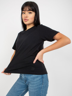 Čierne jednofarebné tričko s okrúhlym výstrihom od MAYFLIES