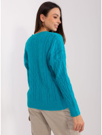 Sweter AT SW 2335 1.68P turkusowy