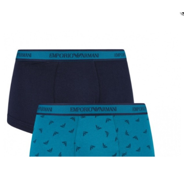 Pánske boxerky 2 pack 111357 tm.modrá/petrolej - Emporio Armani