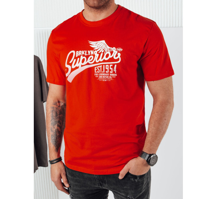 Pánske tričko s oranžovou potlačou Dstreet RX5367