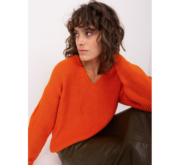 Oranžový dámsky oversize sveter