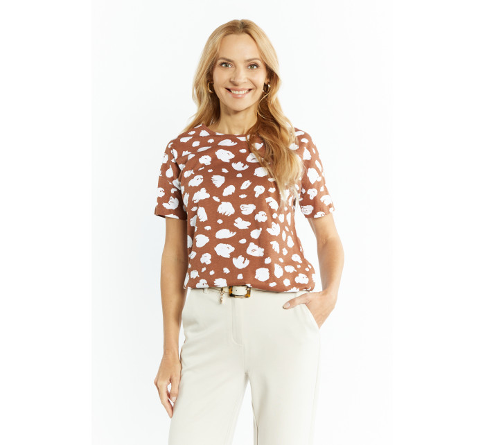 Monnari Trička Bavlněné tričko se vzorem Multi Brown