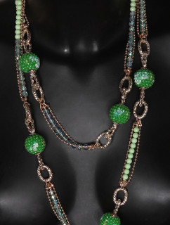 Trendy long necklace with stones