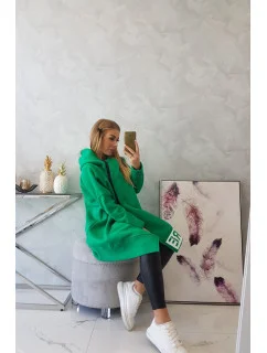 Zateplená mikina so zipsom zelená