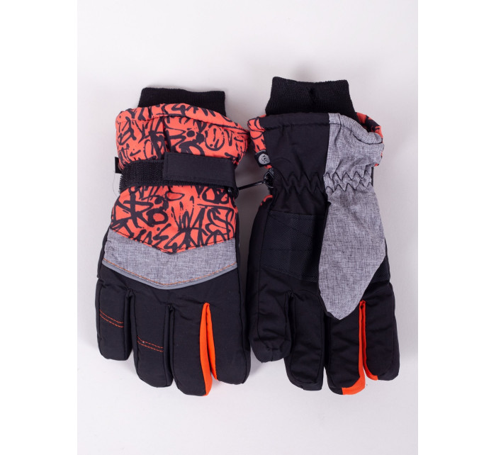 Yoclub Detské zimné lyžiarske rukavice REN-0262C-A150 Viacfarebné