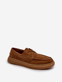 Semišové pánske mokasíny Brogues Big Star Camel