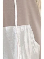 591-1 Klokanie šaty s kapucňou a kovovými detailmi - Mocha Mousse | Numoco Basic