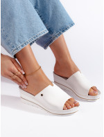 Exkluzívne biele dámske ponožky na klinoch
