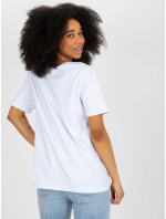 Biele dámske tričko s flitrovou aplikáciou