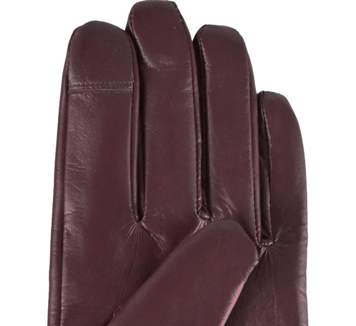 Semiline Dámske kožené antibakteriálne rukavice P8212 Crimson
