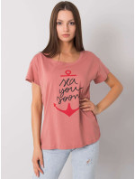 Prašné ružové tričko s nápisom