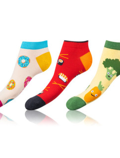 Zábavné nízke crazy ponožky unisex v sete 3 páry CRAZY IN-SHOE SOCKS 3x - BELLINDA - biela