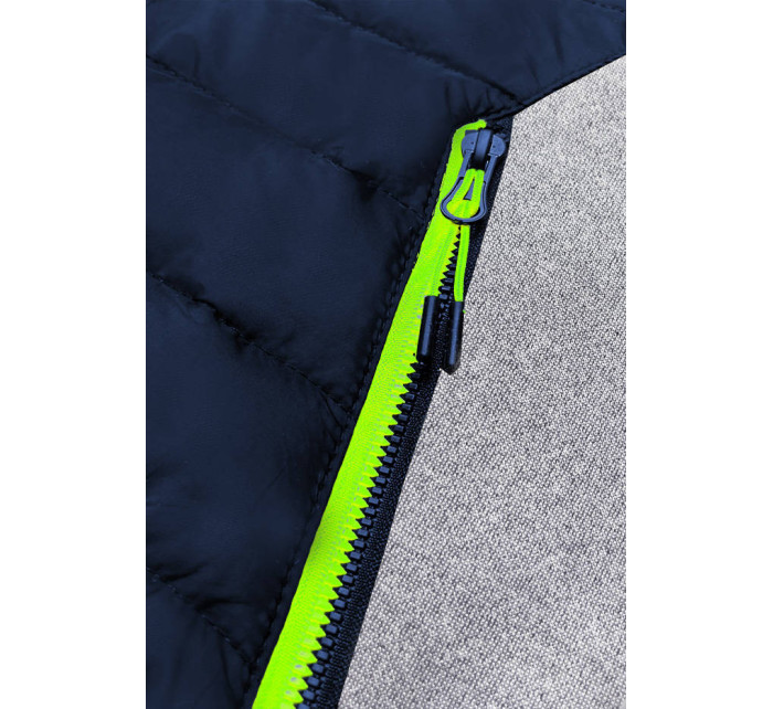 Tmavě sportovní pánská bunda s zipy model 18406732 - J.STYLE