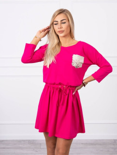 model 18743322 kapesní šaty fuchsiové - K-Fashion