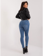 Tmavomodré skinny džínsy s opaskom
