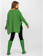 Zelený oversize sveter s vlnou OH BELLA