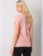 Svetloružové dámske tričko s potlačou