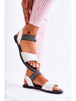 Klasické kožené sandále s cvočkami Silver Shelly