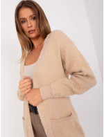 Béžový vzorovaný sveter s vreckami