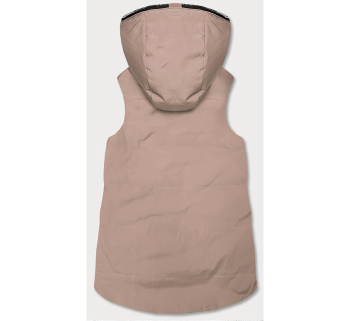 Béžová oboustranná dámská vesta (R8006)