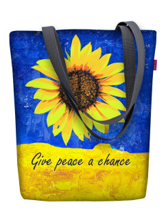 Bertoni Plátenná taška Sunny Give Peace Blue/Yellow