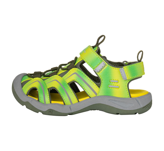Detské sandále s reflexnými prvkami ALPINE PRO ANGUSO neónovo zelené