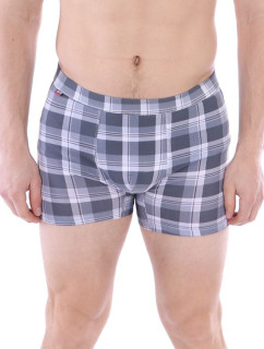 Pánske boxerky Long Fit 104 šedé káro