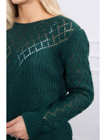 Ažurový sveter zelený