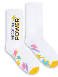 Banana Socks Ponožky Classic I've got the Power White