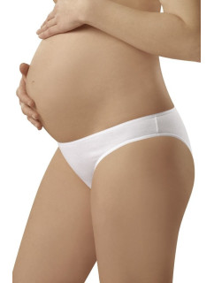 Tehotenské bavlnené nohavičky Mama mini biele