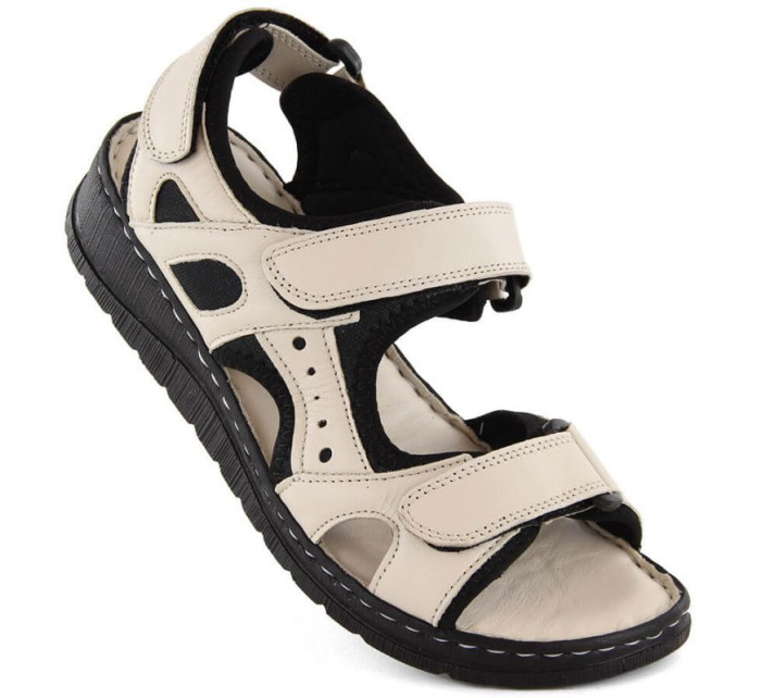 Artiker W HBH77 béžové kožené pohodlné sandále